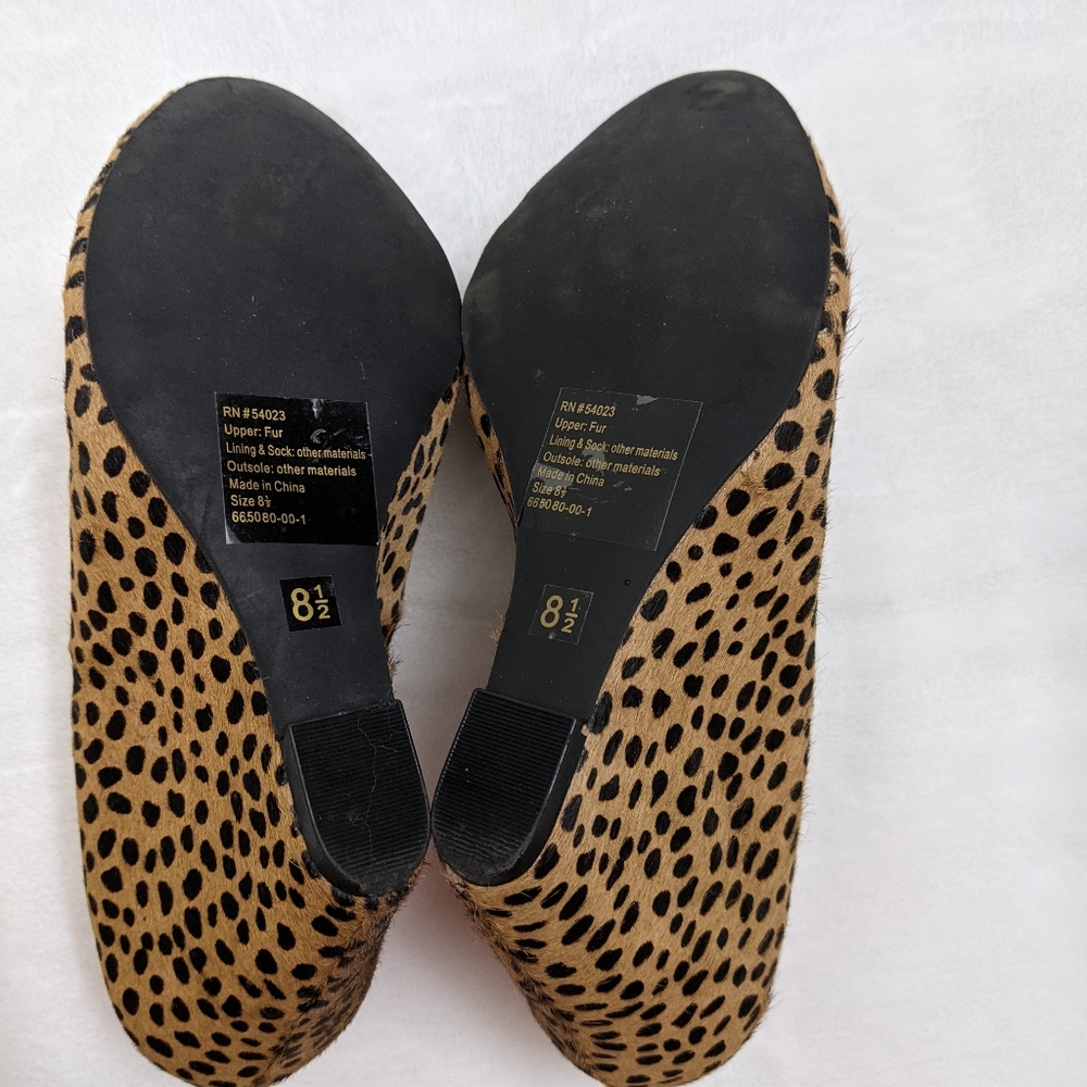 Banana Republic Fur Leopard Print Wedges - Picture 5 of 9